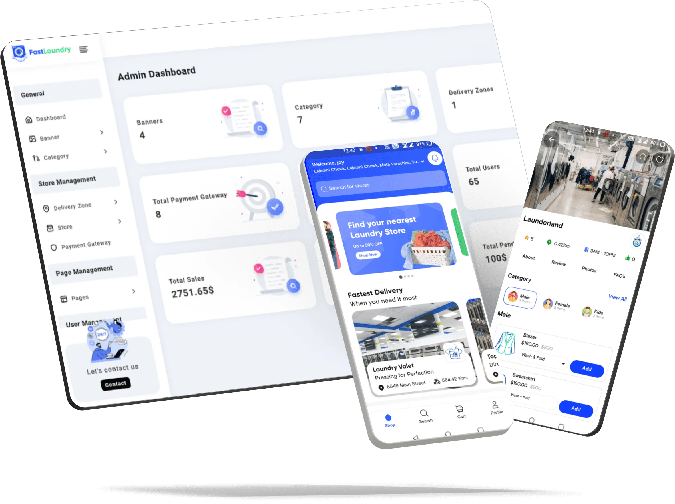 Laundry app development illustration