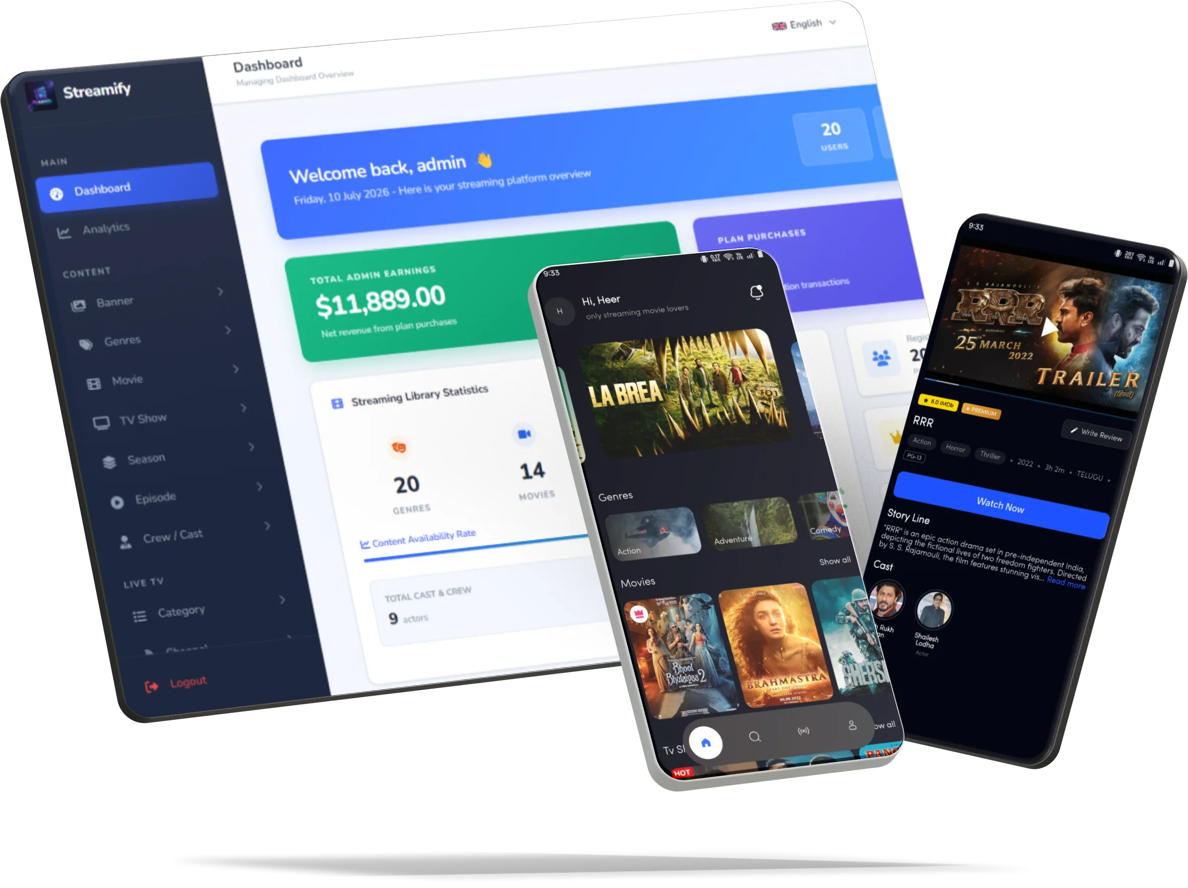 OTT & Live TV Movie Portal App preview