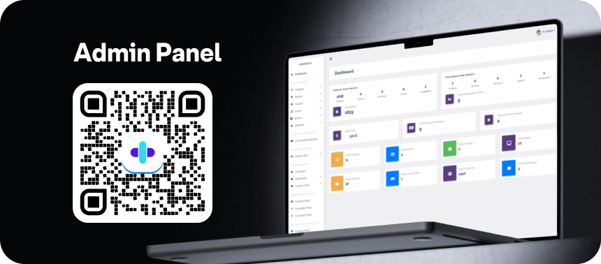 Drmedico Admin Panel QR Code demo preview