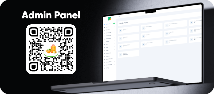 Lunchbox Admin Panel QR Code demo preview